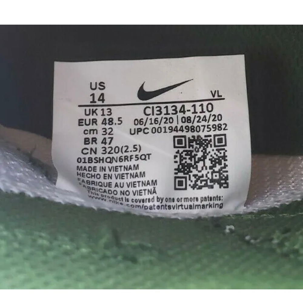 Nike Men's Force Zoom Trout 7 Pro Mid Baseball Cleats White/Forest Green Size 14 - Picture 9 of 11